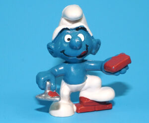 SMURFS 20148 BRICKLAYER SMURF HONG KONG COO 1983 SCHLEICH