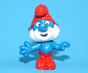 SMURFS KNOCK-OFF 20001 PAPA SMURF GROTESQUE NO COO SPANISH KO 1980s BOOTLEG