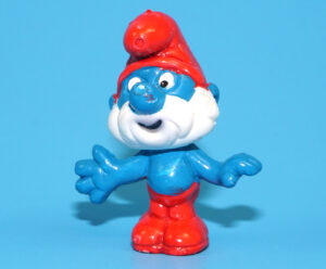 SMURFS KNOCK-OFF 20001 PAPA SMURF GROTESQUE NO COO SPANISH KO 1980s BOOTLEG