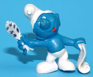 SMURFS KNOCK-OFF 20022 POET SMURF GROTESQUE NO COO SPANISH KO 1980s BOOTLEG