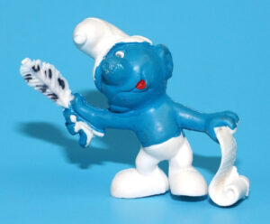 SMURFS KNOCK-OFF 20022 POET SMURF GROTESQUE NO COO SPANISH KO 1980s BOOTLEG