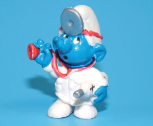 SMURFS KNOCK-OFF 20037 DOCTOR SMURF NO COO SPANISH KO 1980s BOOTLEG