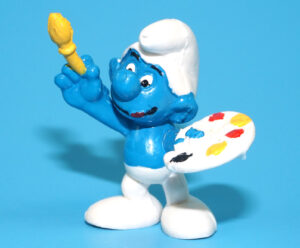 SMURFS KNOCK-OFF 20045 PAINTER SMURF NO COO SPANISH KO 1980s BOOTLEG