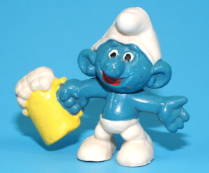 SMURFS KNOCK-OFF 20078 BEER DRINKING SMURF GROTESQUE W. GERMANY COO DUTCH KO 1980s BOOTLEG
