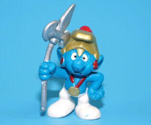 SMURFS KNOCK-OFF 20109 KNIGHT SMURF NO COO SPANISH KO 1980s BOOTLEG