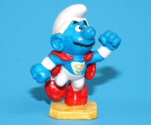 SMURFS KNOCK-OFF 20119 SMURFERMAN SUPERMAN SMURF NO COO SPANISH KO 1980s BOOTLEG