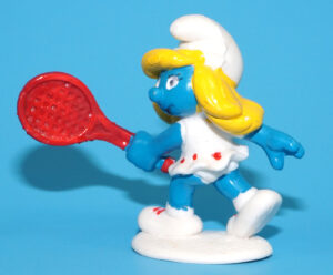 SMURFS KNOCK-OFF 20135 TENNIS PLAYER SMURFETTE SMURF NO COO  SPANISH KO 1980s BOOTLEG