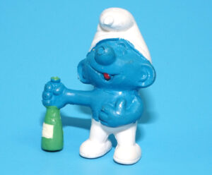 SMURFS KNOCK-OFF SMURF WITH BOTTLE NO COO SPANISH KO 1980s BOOTLEG