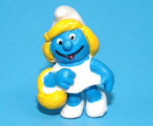 SMURFS KNOCK-OFF SMURFETTE WITH BASKET SMURF NO COO SPANISH KO 1980s BOOTLEG