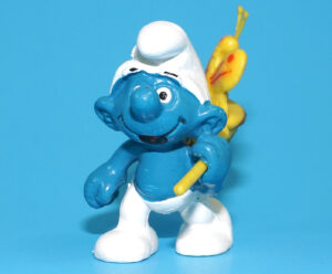 SMURFS 40209 SUPER SMURF BUTTERFLY CATCHER 100% COMPLETE W. GERMANY COO 1979 SCHLEICH