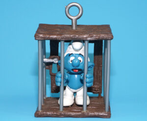 SMURFS 40212 SUPER SMURF CAGE PRISONER 100% COMPLETE 1980 SCHLEICH READ