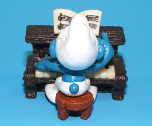 SMURFS 40229 SUPER SMURF PIANO 100% COMPLETE W. GERMANY COO 1983 SCHLEICH READ