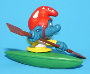 SMURFS 40502 SUPER SMURF CANOE 100% COMPLETE W. GERMANY COO 1979 SCHLEICH