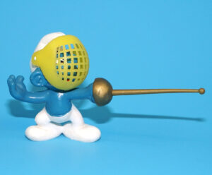SMURFS 40504 SUPER SMURF FENCER 100% COMPLETE W. GERMANY COO 1979 SCHLEICH