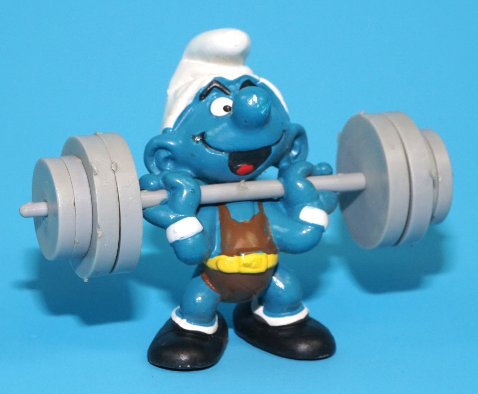 SMURFS 40507 SUPER SMURF WEIGHTLIFTER 100% COMPLETE NO COO 1980 SCHLEICH - Image 2