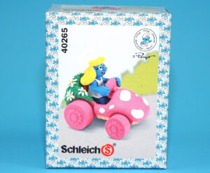SMURFS 40265 SUPER SMURF SMURFETTE IN MUSHROOM CAR 2000 SCHLEICH