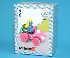 SMURFS 40265 SUPER SMURF SMURFETTE IN MUSHROOM CAR 2000 SCHLEICH