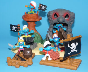SMURFS MCDONALDS PIRATE ISLAND PLAYSETSET COMPLETE SET (6) EURO EXCLUSIVE 2004 SCHLEICH GERMANY