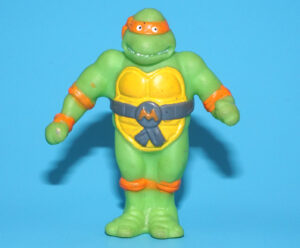 TMNT TEENAGE MUTANT NINJA TURTLES MICHAELANGELO PVC RUBBER MINI FIGURE 1990 MIRAGE