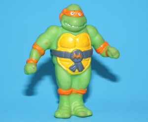 TMNT TEENAGE MUTANT NINJA TURTLES MICHAELANGELO PVC RUBBER MINI FIGURE 1990 MIRAGE