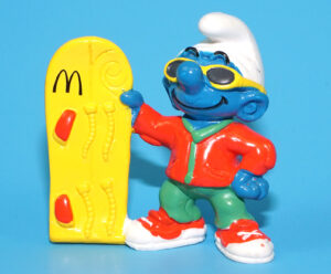 SMURFS MCDONALDS SPORTS SMURF SNOWBOARDER 1997 SCHLEICH