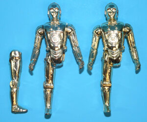 STAR WARS ESB C-3PO REMOVABLE LIMBS HONG KONG (2X) NOT COMPLETE FOR PARTS 1982 KENNER