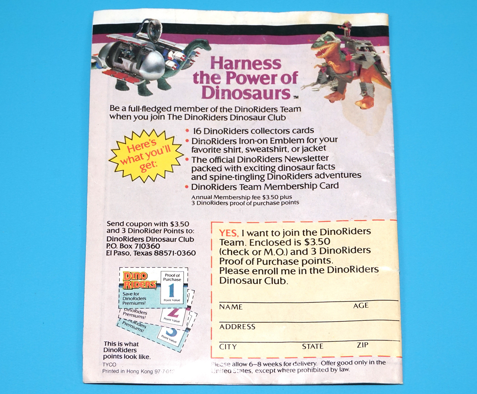 DINO RIDERS TOY CATALOG KATALOG MINI COMIC US USA 1989 TYCO - Image 4