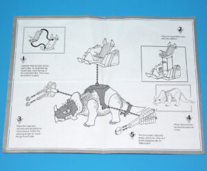 DINO RIDERS ORIGINAL INSTRUCTIONS MANUAL SHEET MONOCLONIUS WITH MAKO US USA 1988 TYCO