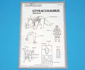 DINO RIDERS ORIGINAL INSTRUCTIONS MANUAL SHEET STYRACOSAURUS WITH TURRET US USA 1988 TYCO