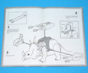 DINO RIDERS ORIGINAL INSTRUCTIONS MANUAL SHEET STYRACOSAURUS WITH TURRET US USA 1988 TYCO