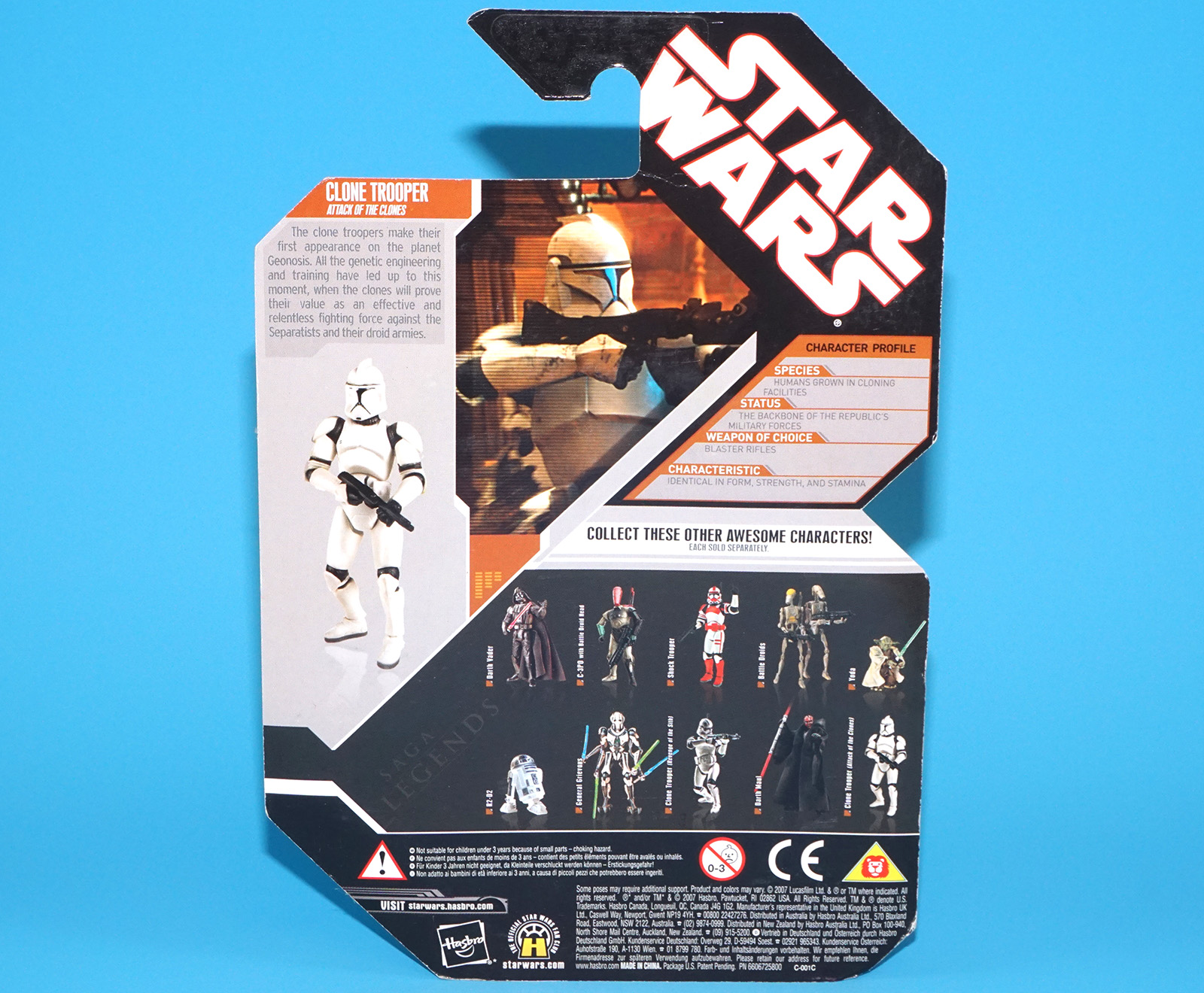 STAR WARS SAGA LEGENDS CLONE TROOPER ATTACK OF THE CLONES MOC MOSC 2007 HASBRO - Image 5