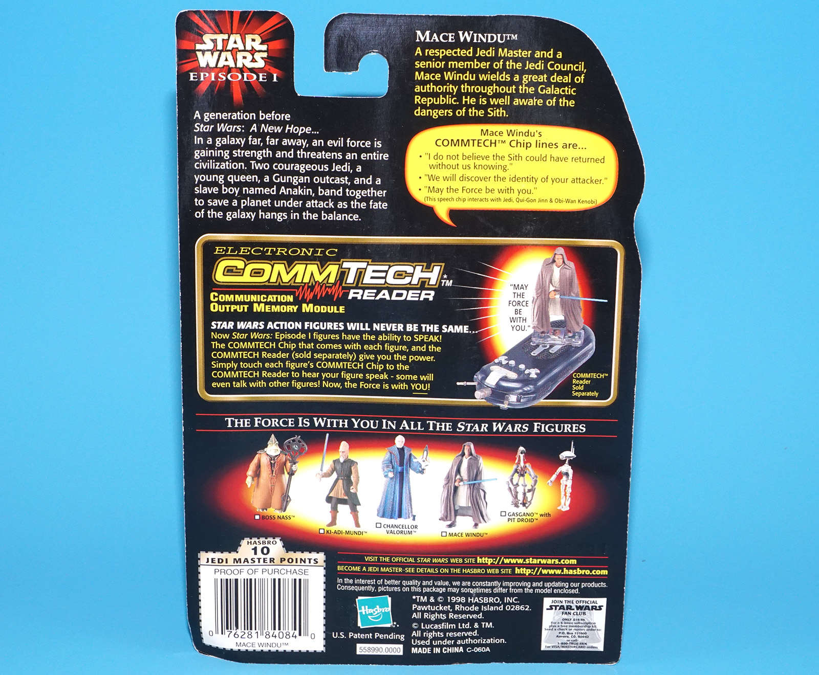 STAR WARS EPISODE 1 MACE WINDU MOC MOSC US CARD 1998 HASBRO - Image 6