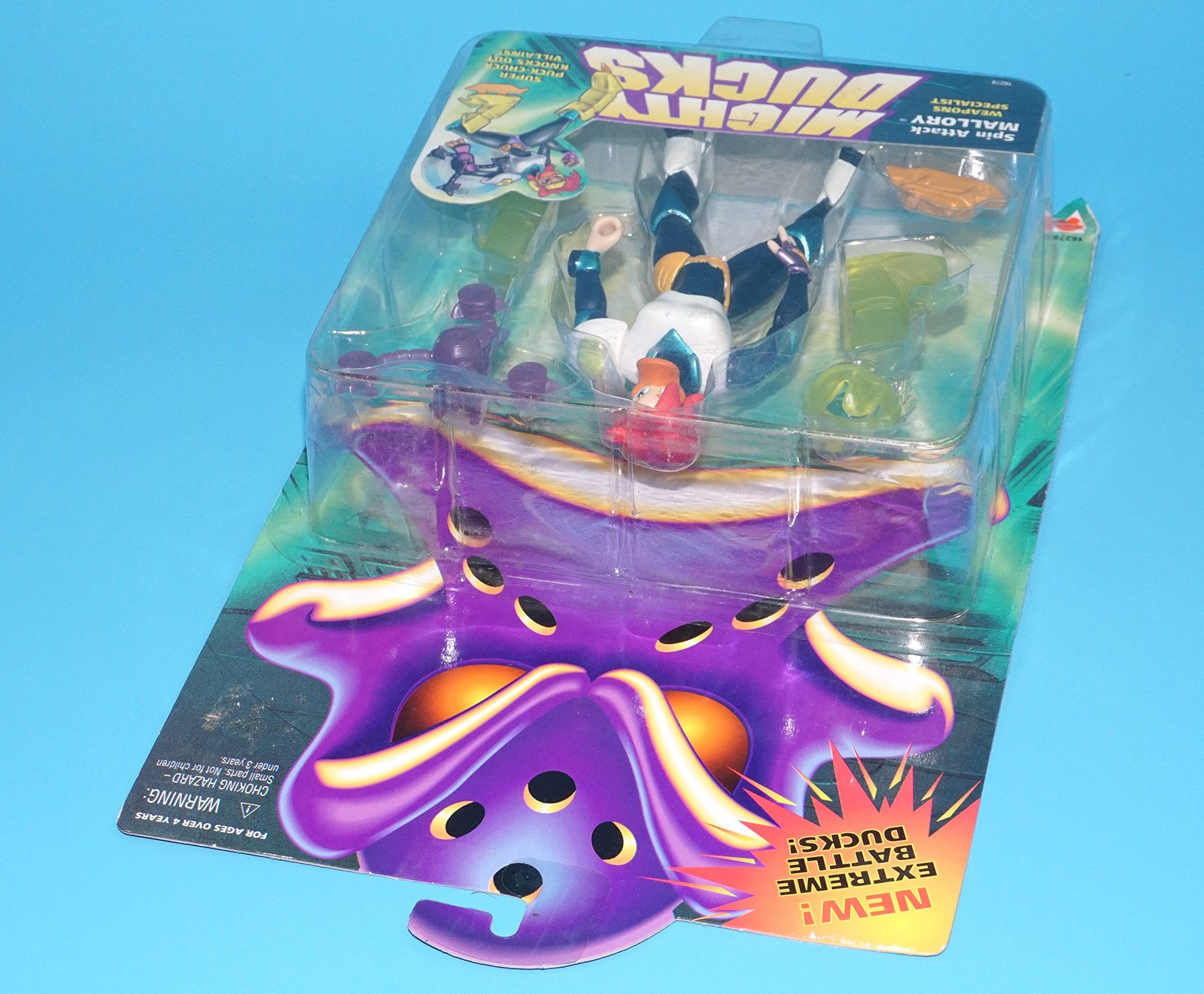 MIGHTY DUCKS SPIN ATTACK MALLORY MOC MOSC SEALED CARD 1996 MATTEL - Image 4