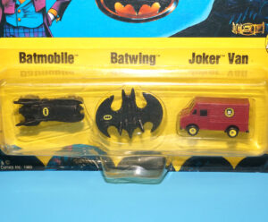 BATMAN DIE-CAST METAL BATMOBILE BATWING JOKER VAN MOC MOSC EURO CARD 1989 ERTL COMPANY