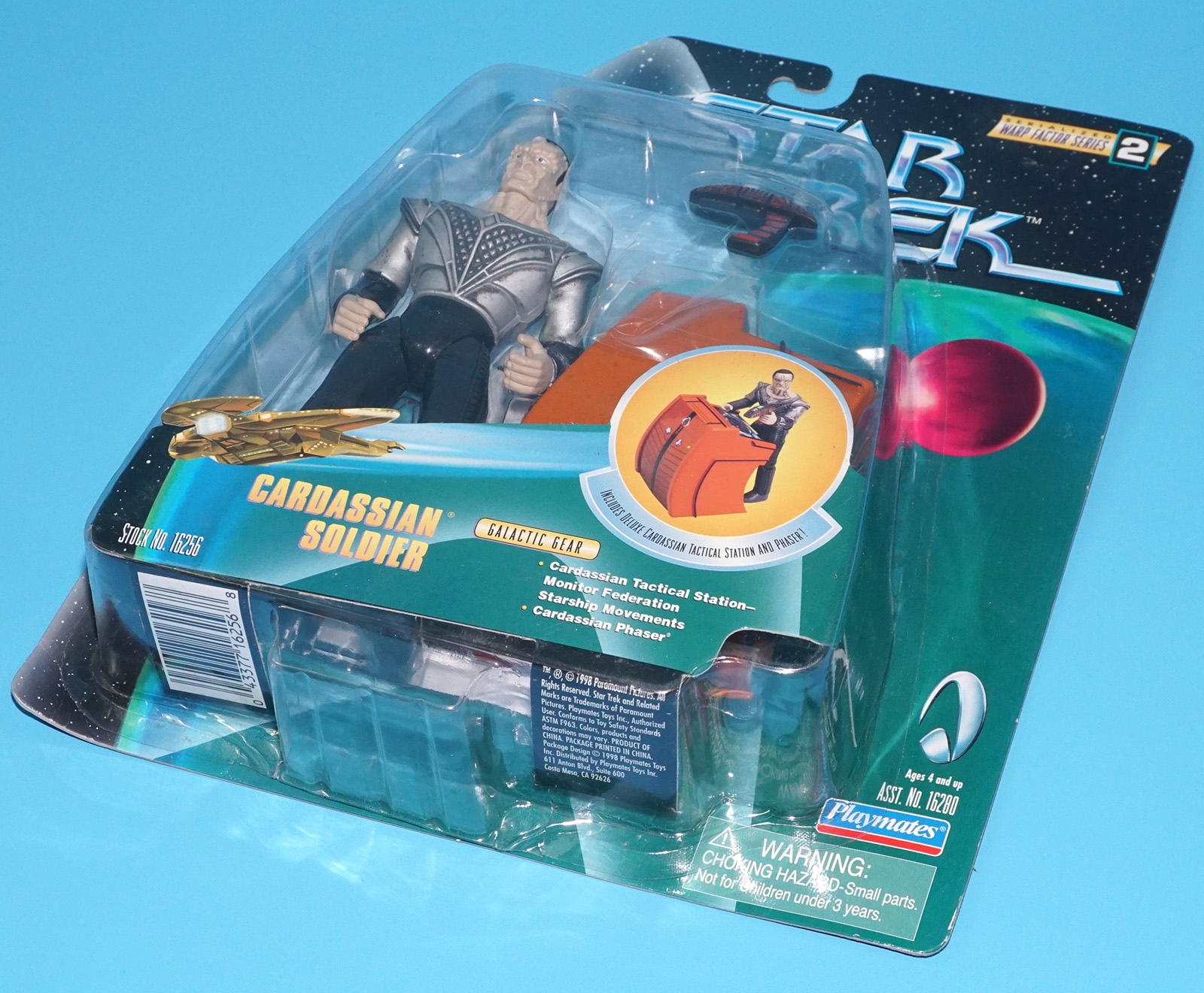 STAR TREK WARP FACTOR SERIES 2 CARDASSIAN SOLDIER GALACTIC GEAR MOC MOSC US CARD 1998 PLAYMATES - Image 5