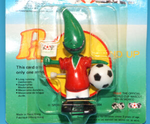 PIQUE MEXICO WORLD CUP MASCOT WIND-UP WALKER TOY FIGURE MOC MOSC EURO CARD 1986 AROLAX