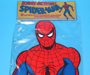 JOINT ACTION! CARDBOARD POSEABLE WALL HANGER TOY SPIDER-MAN 1977 OUR WAY STUDIOS MARVEL COMICS