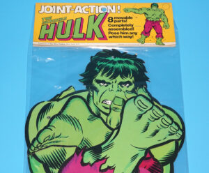 JOINT ACTION! CARDBOARD POSEABLE WALL HANGER TOY THE INCREDIBLE HULK 1978 OUR WAY STUDIOS MARVEL COMICS