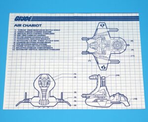 1986 GI JOE SERPENTOR’S AIR CHARIOT SPARE BLUEPRINT INSTRUCTIONS US USA HASBRO