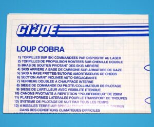 1987 GI JOE COBRA WOLF SPARE BLUEPRINT INSTRUCTIONS NL FR BENELUX HASBRO