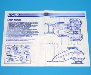 1987 GI JOE COBRA WOLF SPARE BLUEPRINT INSTRUCTIONS NL FR BENELUX HASBRO