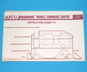 1987 GI JOE M.C.C. MOBILE COMMAND CENTER SPARE BLUEPRINT INSTRUCTIONS SHEET  A  US USA HASBRO