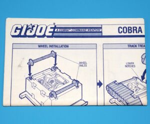 1989 GI JOE H.I.S.S. HISS II SPARE BLUEPRINT INSTRUCTIONS US USA HASBRO