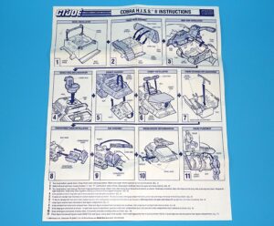 1989 GI JOE H.I.S.S. HISS II SPARE BLUEPRINT INSTRUCTIONS US USA HASBRO
