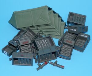 1985 GI JOE PARTS BARGAIN LOT FORWARD OBSERVER UNIT ACCESSORIES AMMO BOX RADIO TENT HASBRO