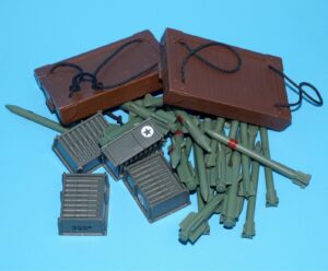1985 GI JOE PARTS BARGAIN LOT AMMO DUMP UNIT ACCESSORIES AMMO BOX CRATE MISSILES HASBRO