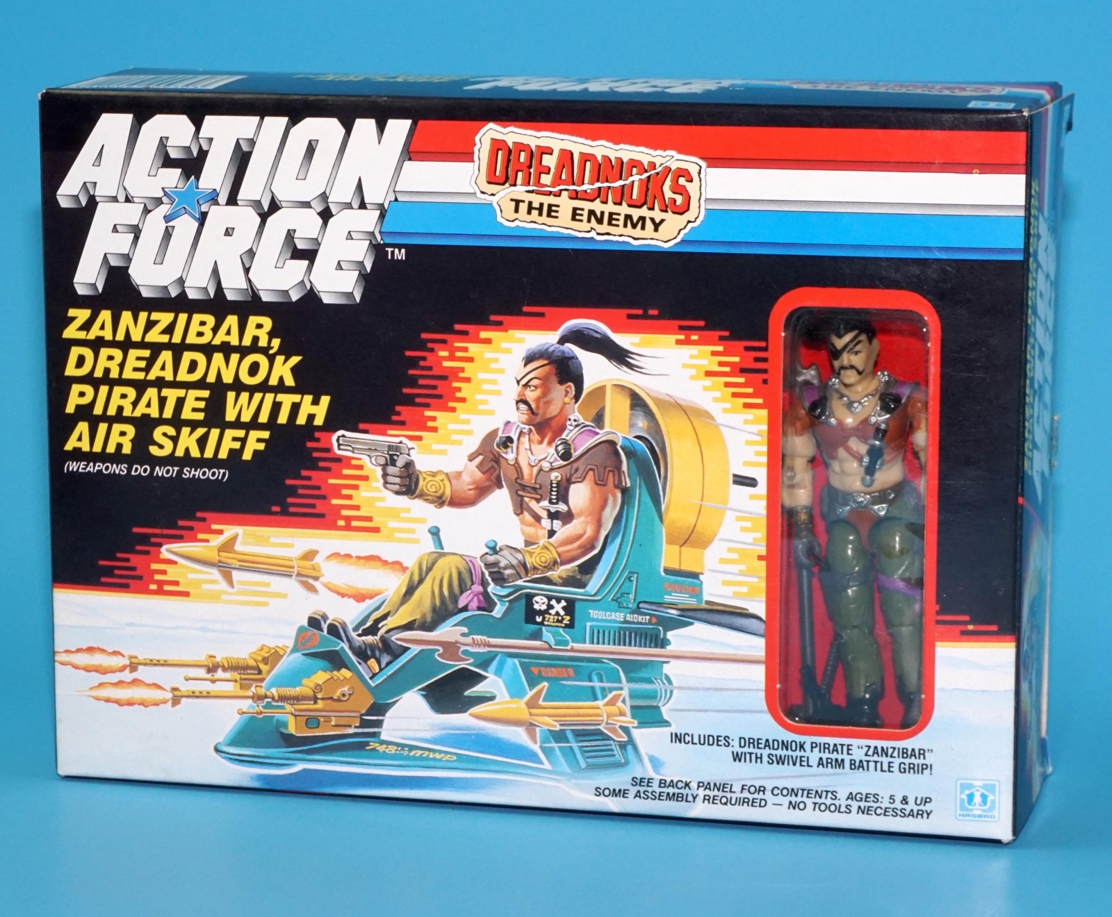 1987 GI JOE DREADNOK AIR SKIFF & ZANZIBAR v1 COMPLETE BOXED UK ACTION FORCE BOX EURO HASBRO - Image 2