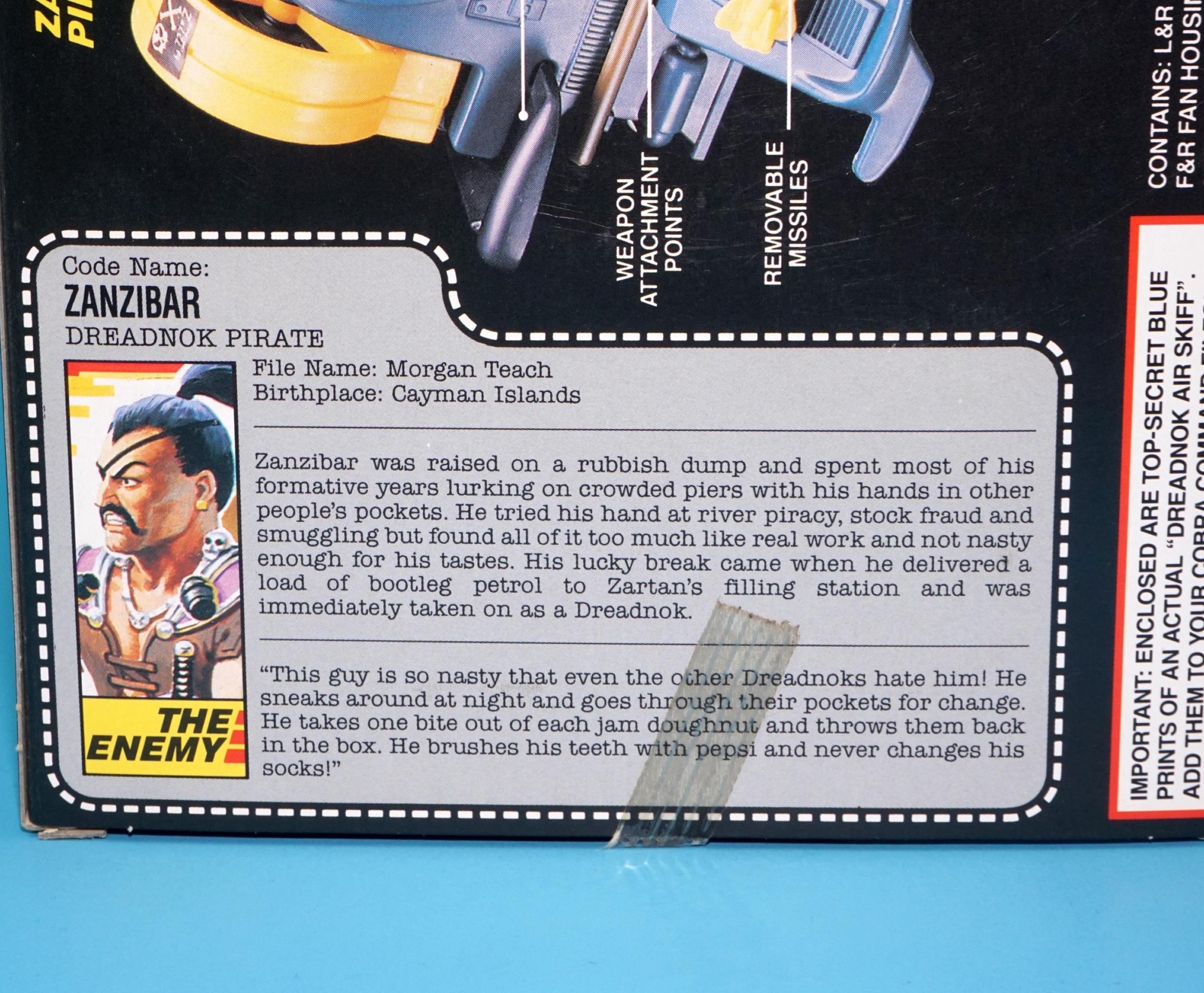 1987 GI JOE DREADNOK AIR SKIFF & ZANZIBAR v1 COMPLETE BOXED UK ACTION FORCE BOX EURO HASBRO - Image 9