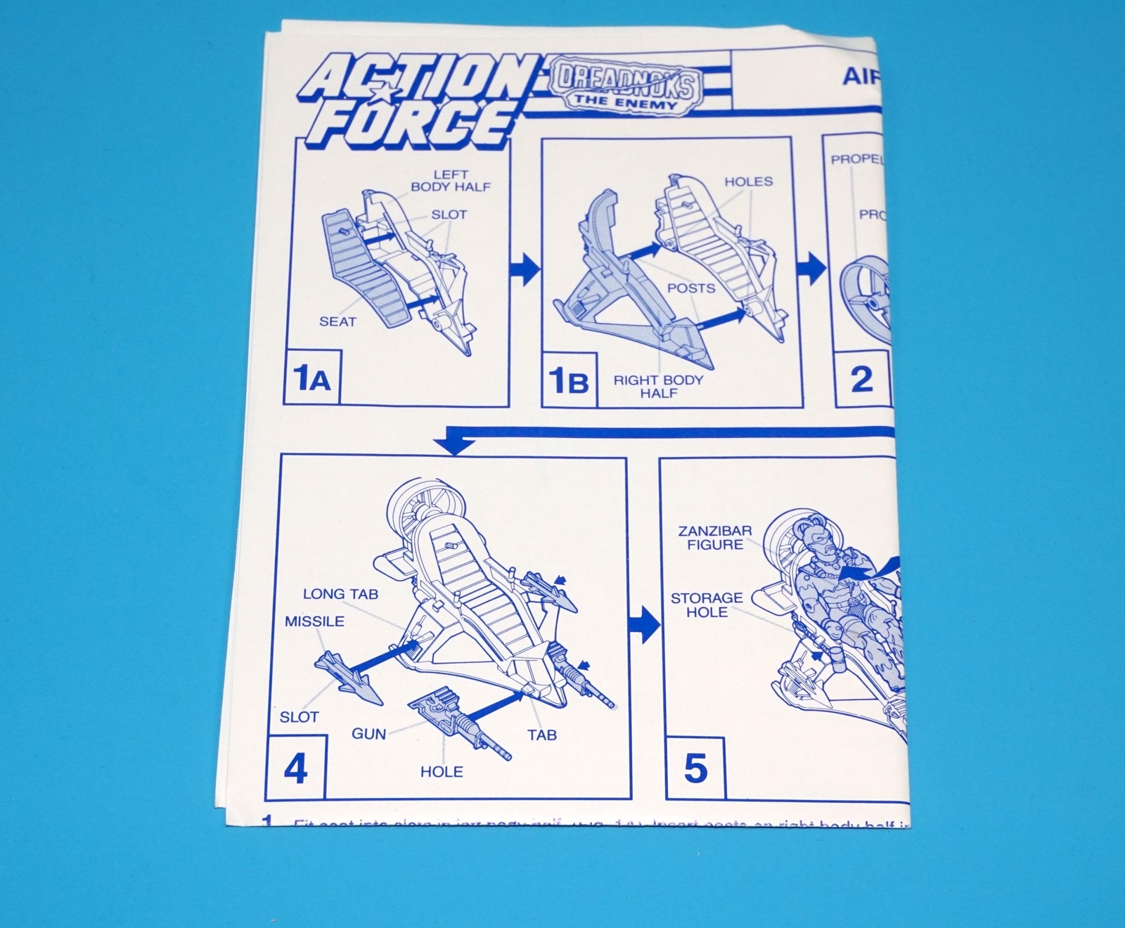 1987 GI JOE DREADNOK AIR SKIFF & ZANZIBAR v1 COMPLETE BOXED UK ACTION FORCE BOX EURO HASBRO - Image 13