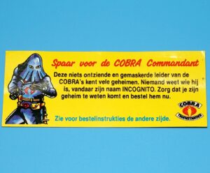 1985 GI JOE LEAFLET FREE HOODED COBRA COMMANDER v2 ORDER FORM NL DUTCH HASBRO HTF
